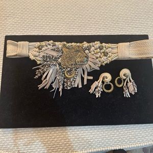 Vintage 1990’s  Rebecca’s cheetah belt and earring set